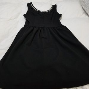 Little Black Dress with Beaded Neckline